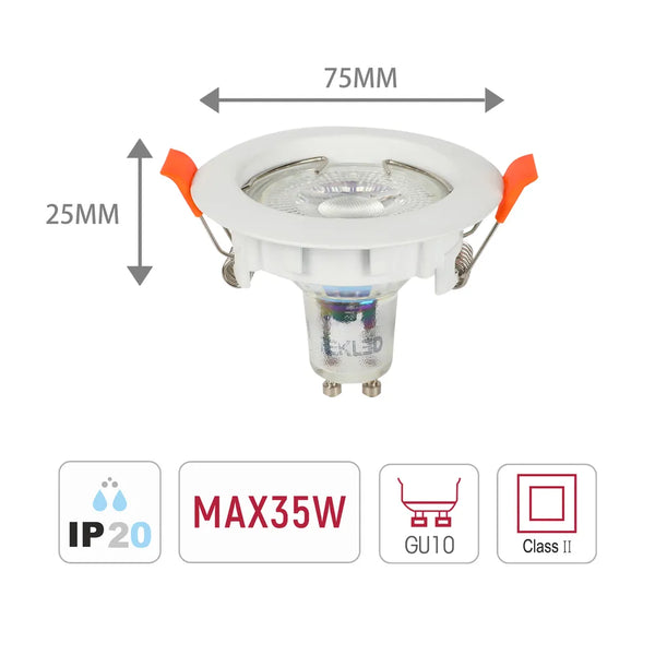 Eclipse GU10 Fixed Recessed Downlight