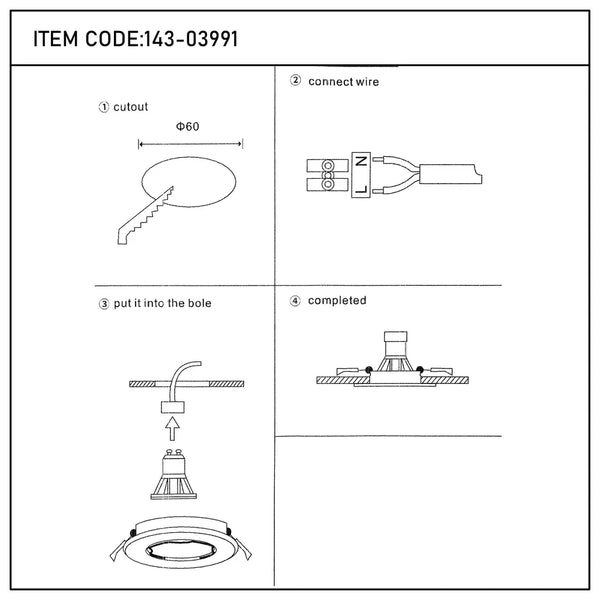 Eclipse GU10 Fixed Recessed Downlight