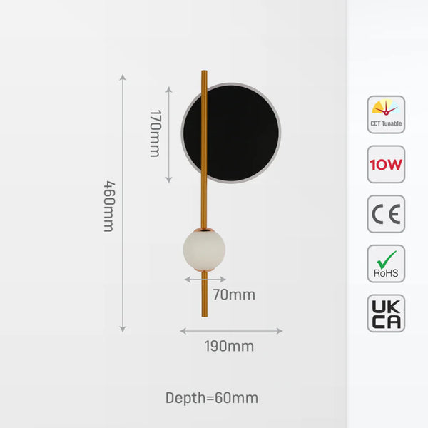 Eclipse Mirage Modern Geometric LED Wall Light with CCT Change
