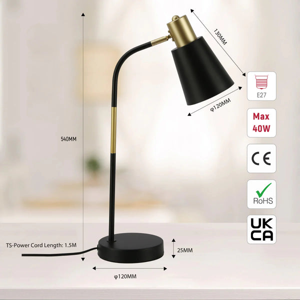 Elegance Curve E27 Desk Lamp