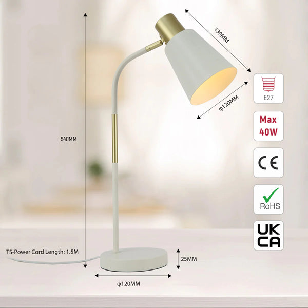 Elegance Curve E27 Desk Lamp