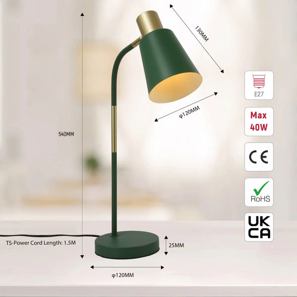 Elegance Curve E27 Desk Lamp