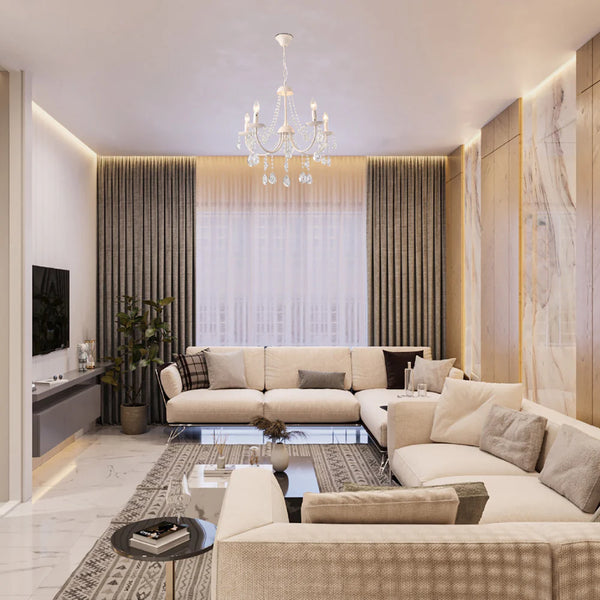 Elegant Cascade Waterfall Crystal Chandelier Ceiling Light