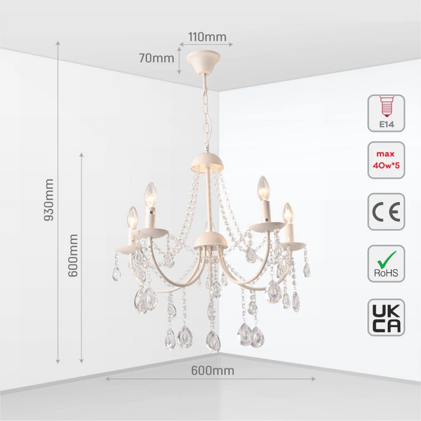 Elegant Cascade Waterfall Crystal Chandelier Ceiling Light