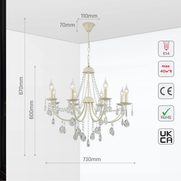 Elegant Cascade Waterfall Crystal Chandelier Ceiling Light