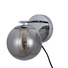 Elegant Globe Wall Light with Plug-In and Rocker Switch - Chrome Finish
