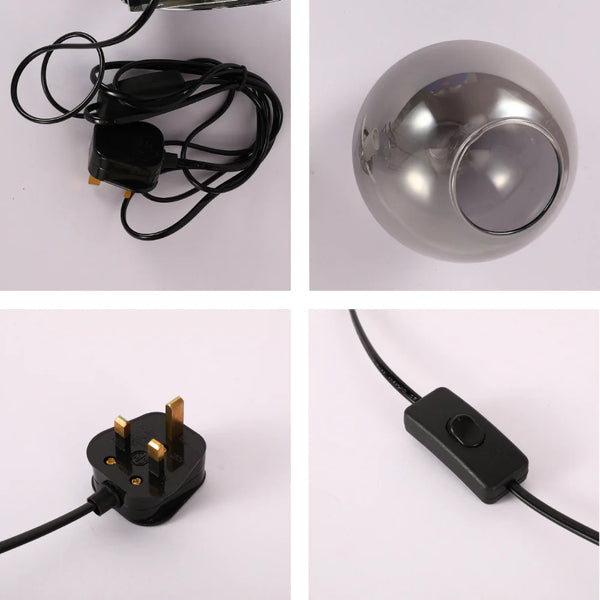 Elegant Globe Wall Light with Plug-In and Rocker Switch - Chrome Finish