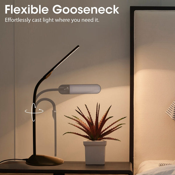 Erdy Goose Neck Black LED Desk Lamp