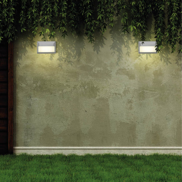 LED Diecast Aluminium Rectangle Half Wall Lamp 20W Cool White 4000K IP54 Grey