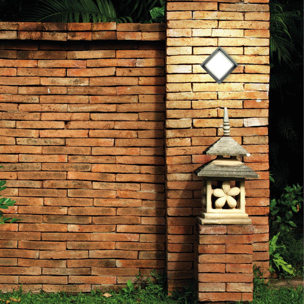 LED Diecast Aluminium Square Hood Wall Lamp 12W IP54 Grey