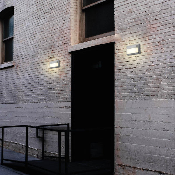 LED Diecast Aluminium Rectangle Half Wall Lamp 20W Cool White 4000K IP54 Grey
