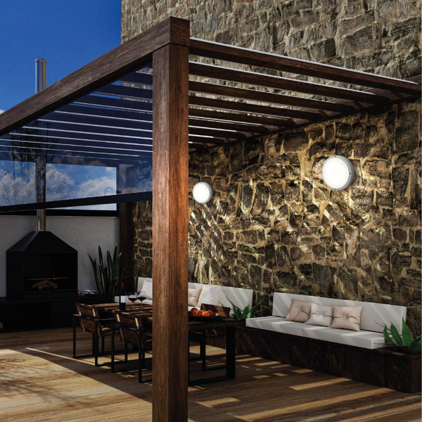 Fool Moon Eyelid LED Diecast Aluminium Round Wall Lamp 20W Cool White 4000K IP54 Grey 275mm