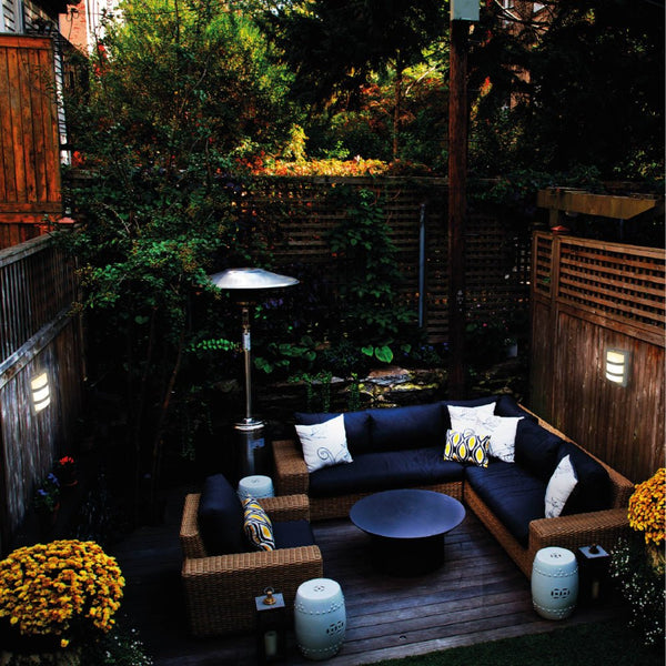 LED Diecast Aluminium Stripped Wall Lamp 12W Warm White 3000K IP54 Grey