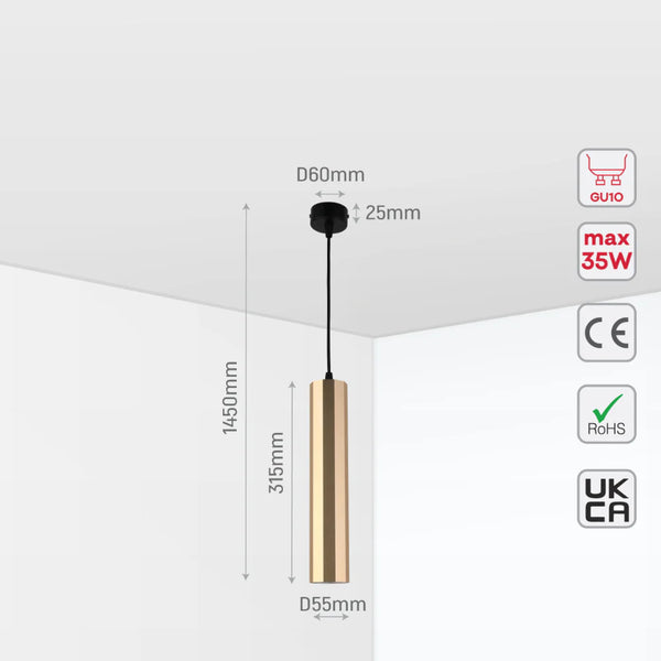 Faceted Pendant Downlight GU10