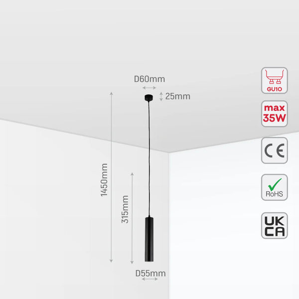 Faceted Pendant Downlight GU10