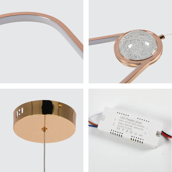 Farrah Moon Pearl LED Pendant Light Gold