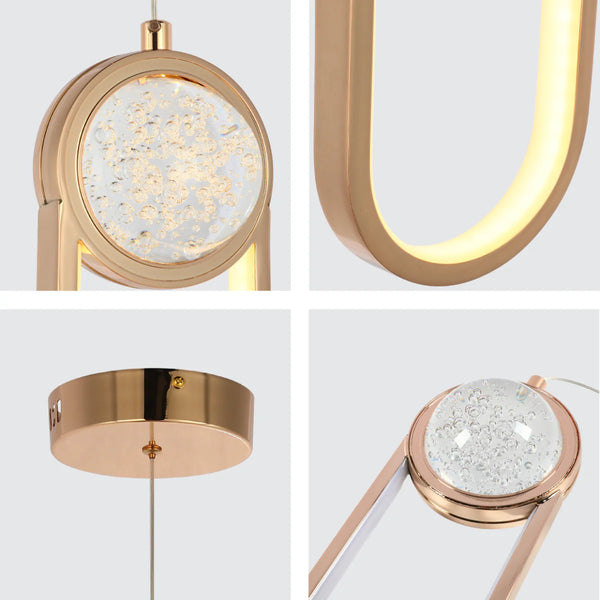 Farrah Moon Pearl LED Pendant Light Gold