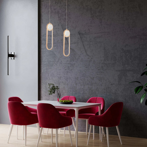 Farrah Moon Pearl LED Pendant Light Gold