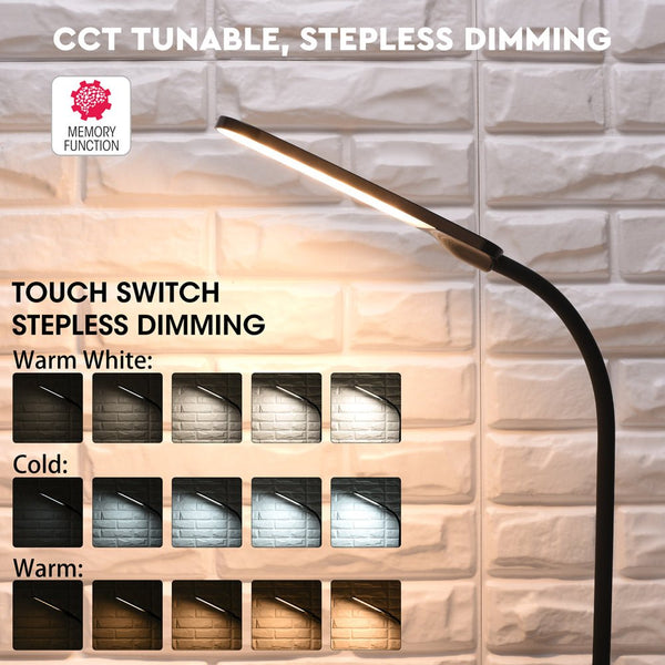 Erdy Goose Neck Black LED Desk Lamp