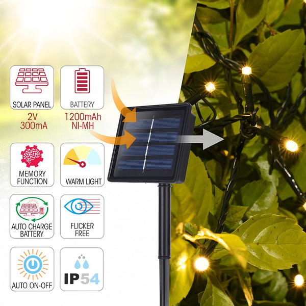 Canopus Solar LED String Light 200 LEDs 22 metre