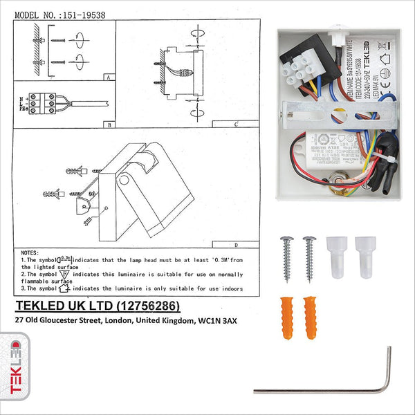 Modern Adjustable LED Bedside Wall Light with Rocker Switch