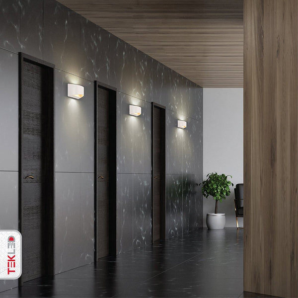 Modern Arc White LED Wall Light 5W Warm White