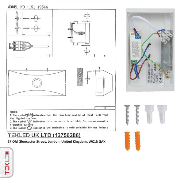 Modern Arc White LED Wall Light 5W Warm White