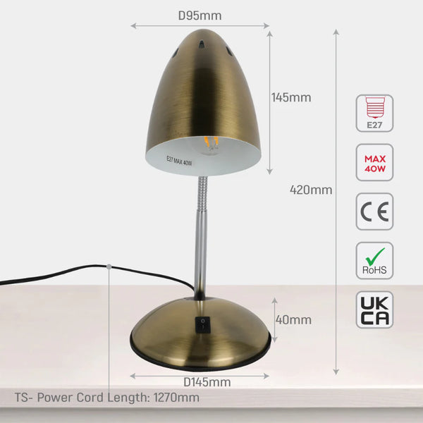 Flex Neck Metal Desk Lamp