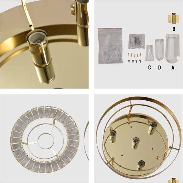 Flush Ring Crystal Deluxe Chandelier Ceiling Light