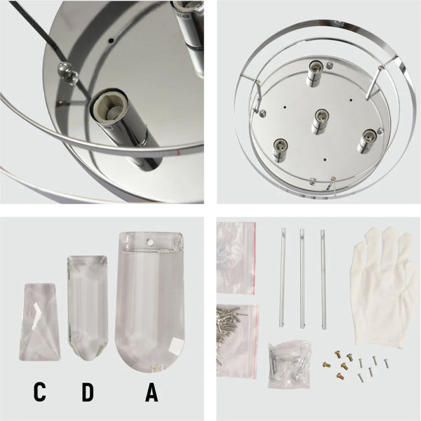 Flush Ring Crystal Deluxe Chandelier Ceiling Light