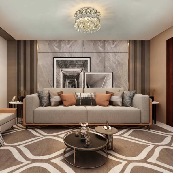 Flush Ring Crystal Deluxe Chandelier Ceiling Light