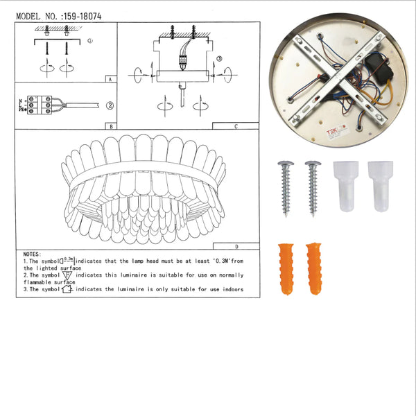 Flush Ring Crystal Deluxe Chandelier Ceiling Light