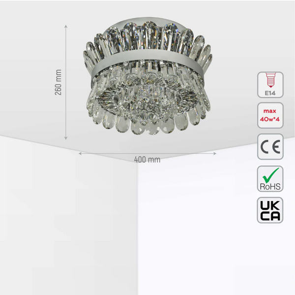 Flush Ring Crystal Deluxe Chandelier Ceiling Light