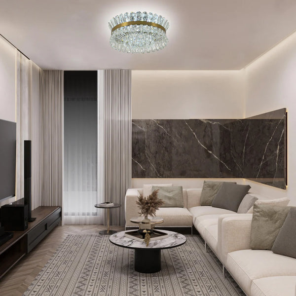 Flush Ring Crystal Deluxe Chandelier Ceiling Light