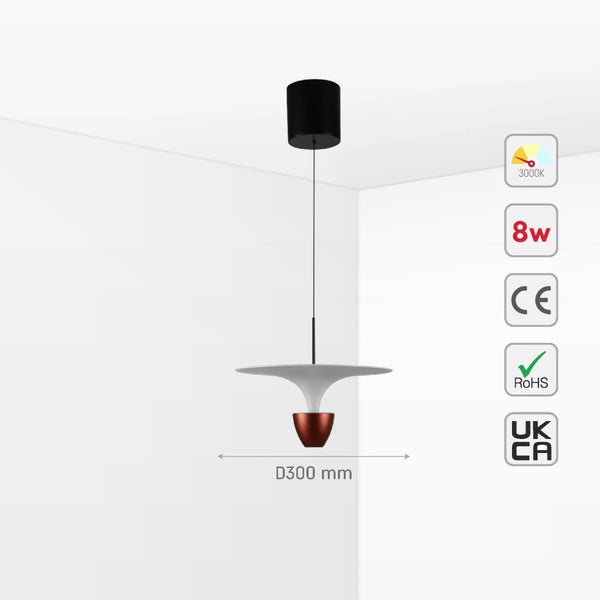 Fountain LED Pendant Light 8W