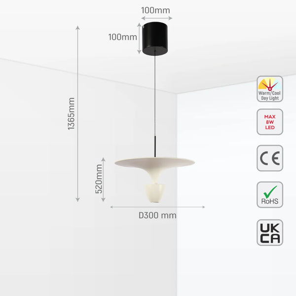 Fountain LED Pendant Light 8W