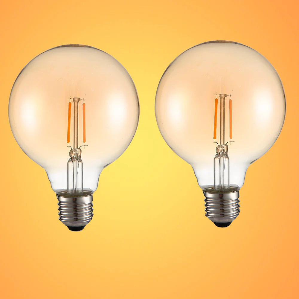 LED Filament Globe Bulb E27 Edison Screw Warm White 2400K