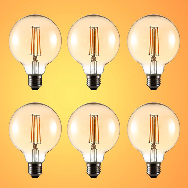 LED Filament Globe Bulb E27 Edison Screw Warm White 2400K