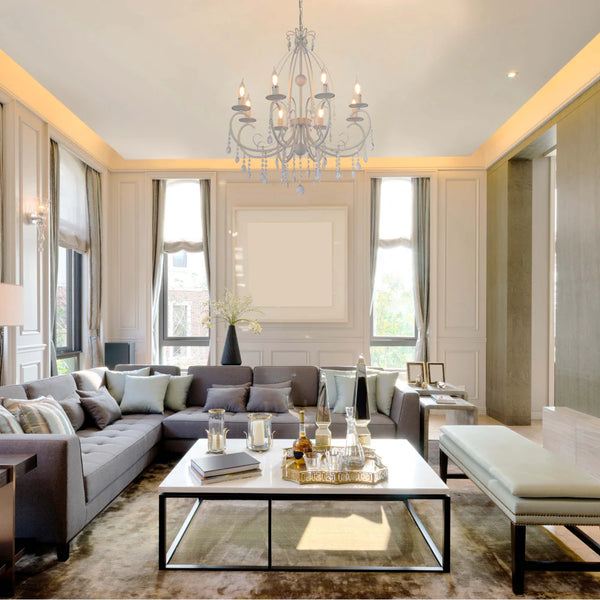 Gallardos Minimal Chandelier Ceiling Light with Crystal Beads