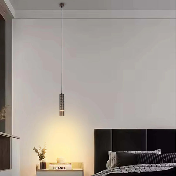 Geometric Textured Pendant Light - GU10 Fitting, Dimmable, 240mm Height