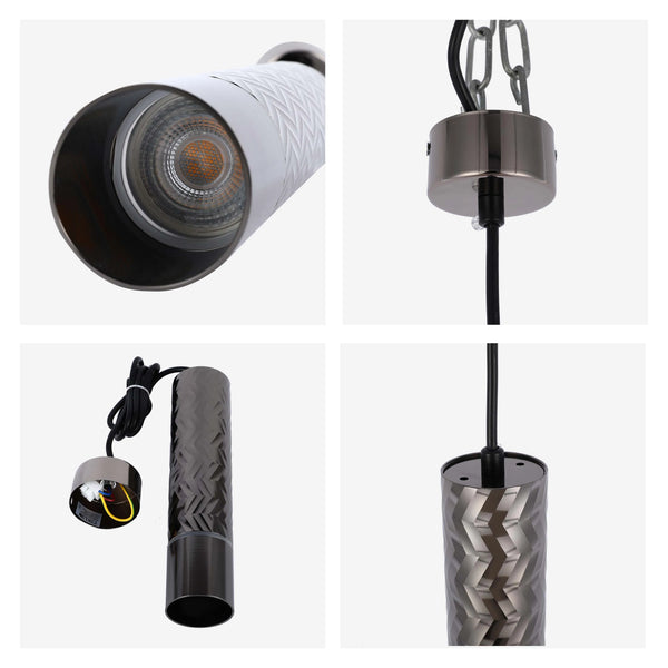 Geometric Textured Pendant Light - GU10 Fitting, Dimmable, 240mm Height