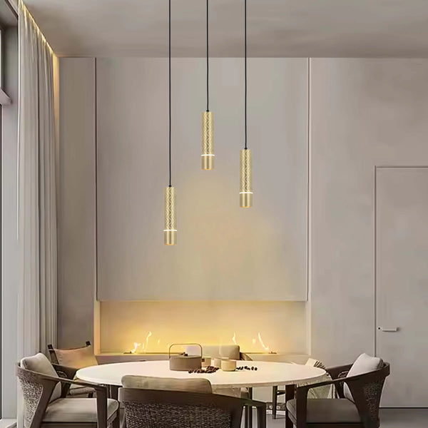 Geometric Textured Pendant Light - GU10 Fitting, Dimmable, 240mm Height