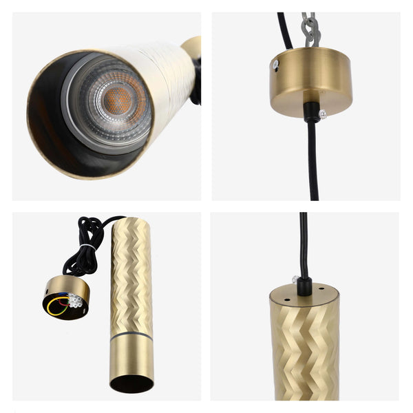 Geometric Textured Pendant Light - GU10 Fitting, Dimmable, 240mm Height