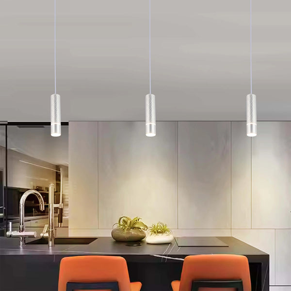 Geometric Textured Pendant Light - GU10 Fitting, Dimmable, 240mm Height