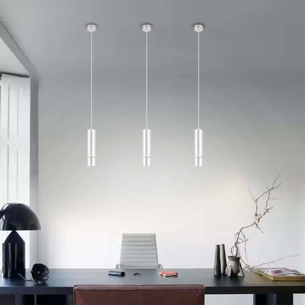 Geometric Textured Pendant Light - GU10 Fitting, Dimmable, 240mm Height