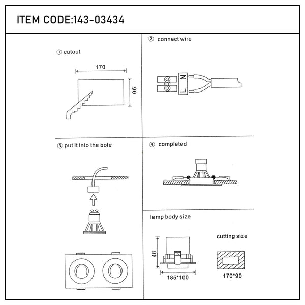 Glare Guard Fixed Recessed GU10 Downlight