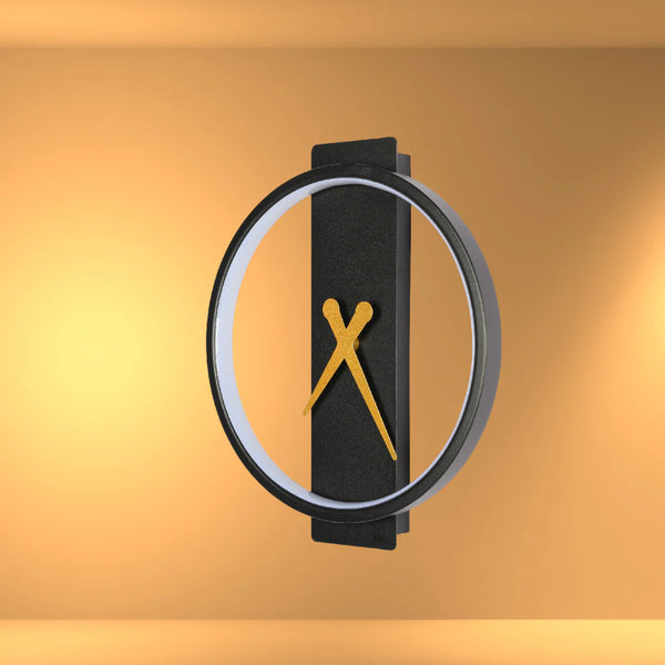 Glowing Sundial LED Wall Sconce Light Black 3000K 18W