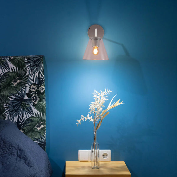 Simple Elegance Sconce Clear Glass Funnel Globe Wall Light