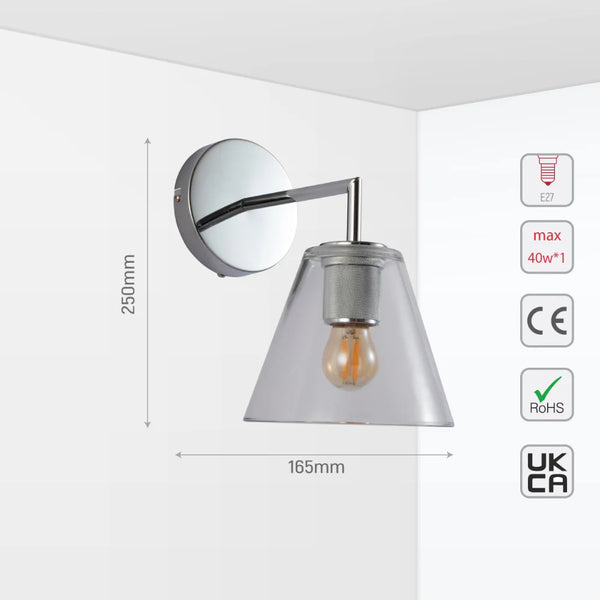 Simple Elegance Sconce Clear Glass Funnel Globe Wall Light