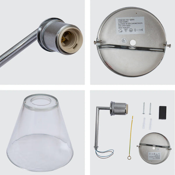 Simple Elegance Sconce Clear Glass Funnel Globe Wall Light